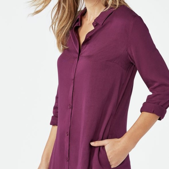 Purple Button Down Tunic - Picture 3 of 7